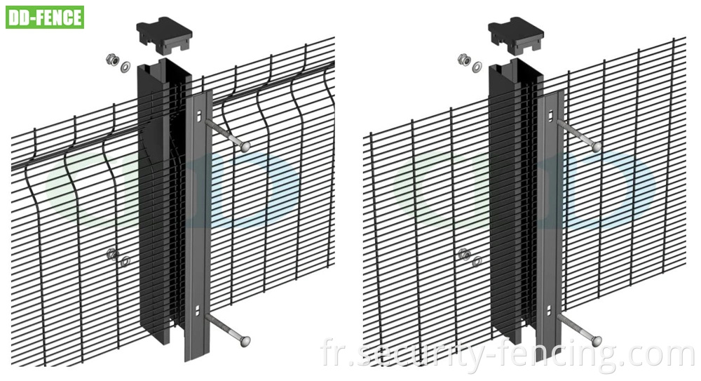 Fence anti-montée haute sécurité 358 clôture avec vol anti-vol pour la centrale ferroviaire aux limites de l'aéroport résidentiel commercial industriel